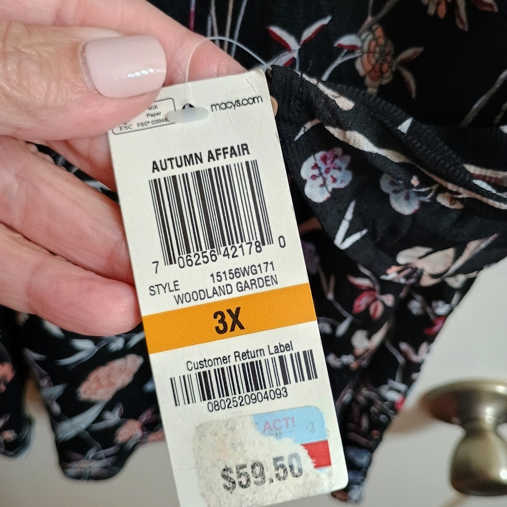 Chic Black Floral Women's Blouse - Picture 5 of 8